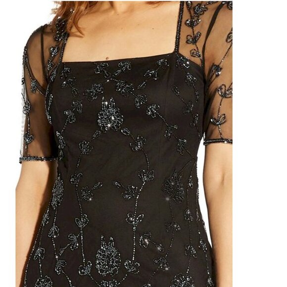 Adrianna Papell Squareneck Embellished Sheath Dress Size 4 NWT - Picture 3 of 6